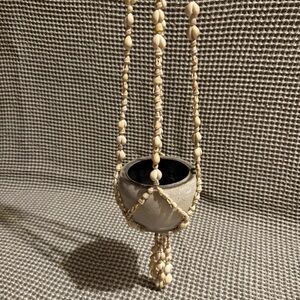 Beaded Shell Hanging Planter